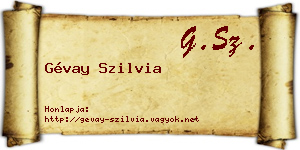 Gévay Szilvia névjegykártya